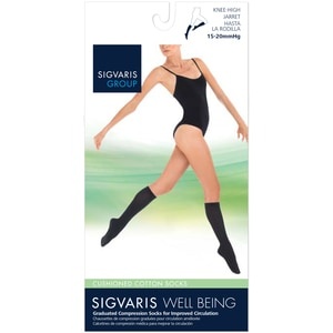 slide 1 of 1, Sigvaris Women's Motion Cushioned Cotton Calf Length Compression Socks 15-20 Mmhg Size B, White, 1 ct