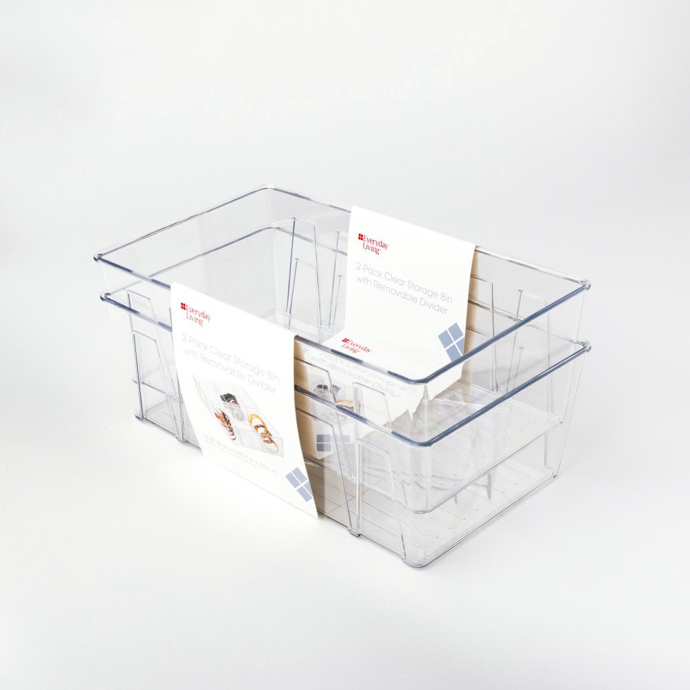 slide 3 of 4, Everyday Living® Closet Storage Bin With Removable Divider, 2 ct