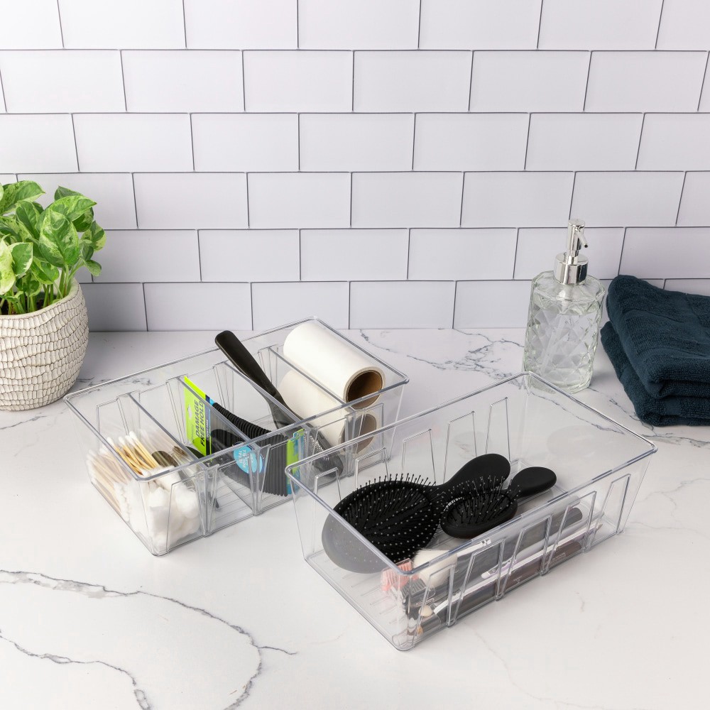 slide 2 of 4, Everyday Living® Closet Storage Bin With Removable Divider, 2 ct