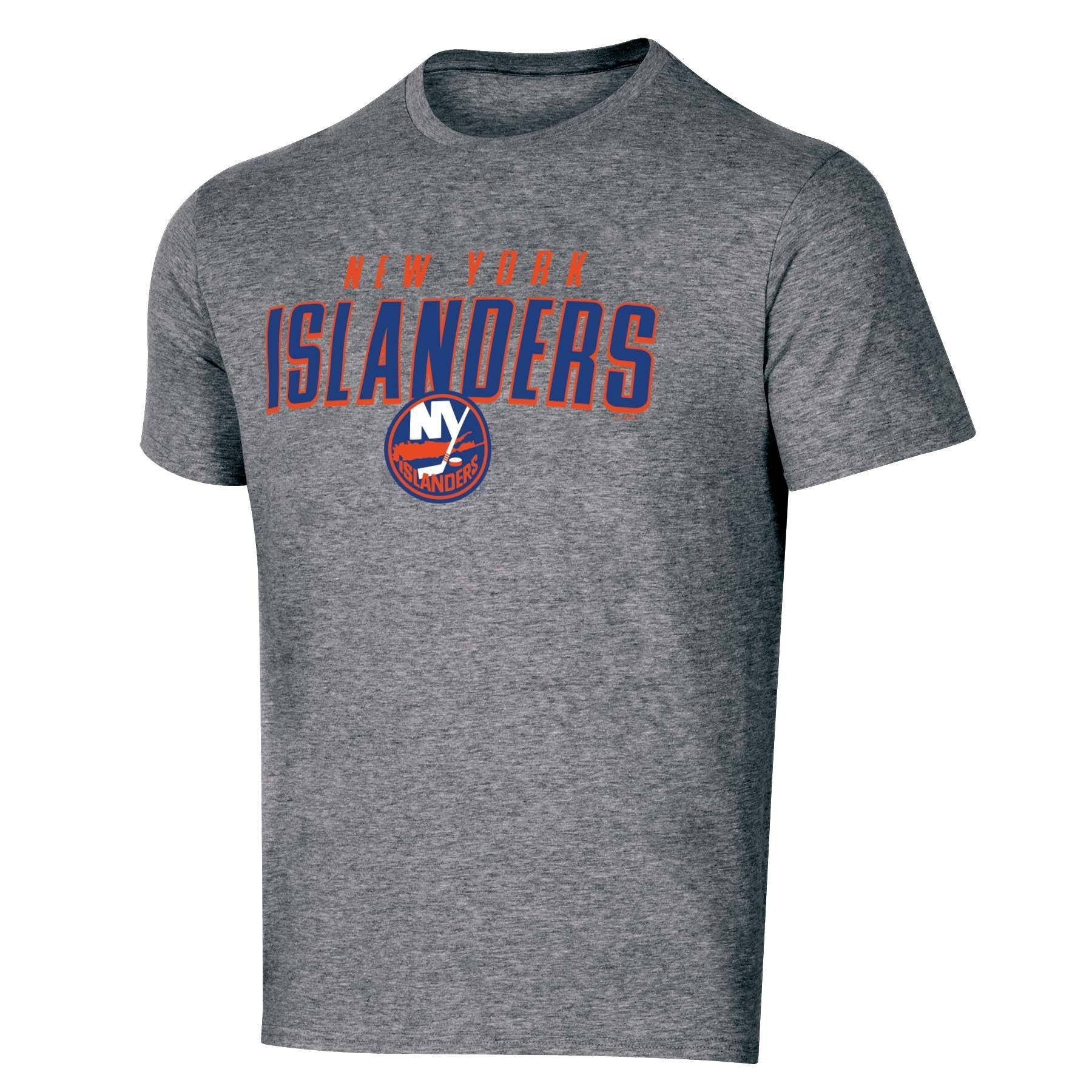 slide 1 of 2, NHL New York Islanders Men&#39;s Short Sleeve Heather T-Shirt - XL, 1 ct