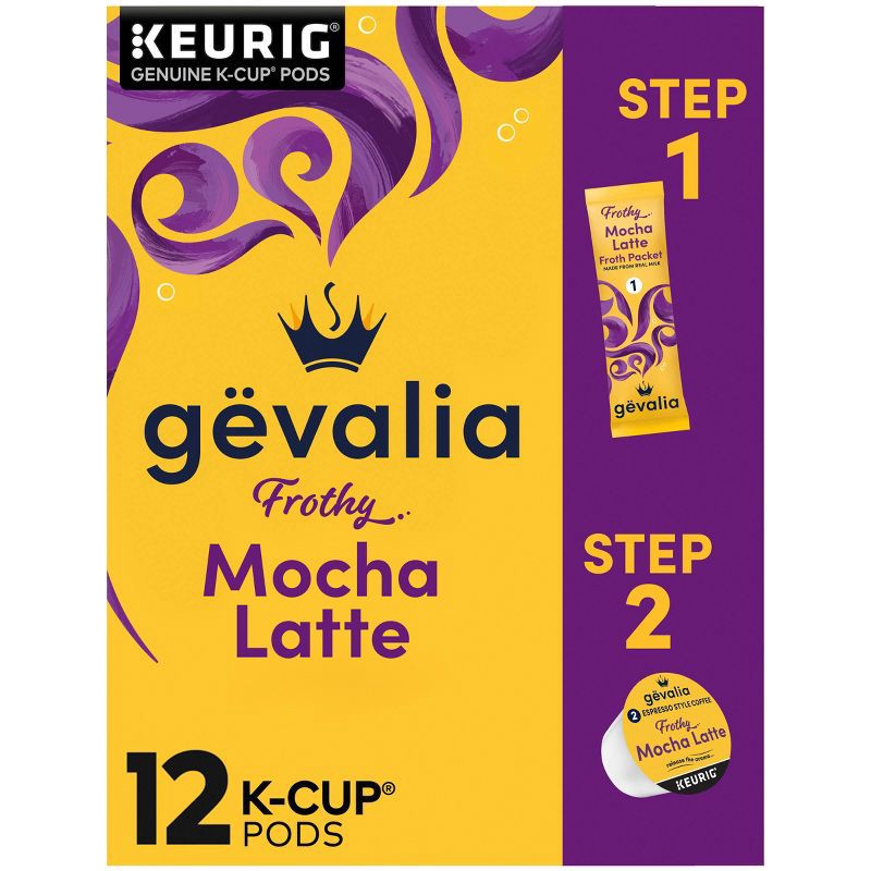 slide 1 of 9, Gevalia Kaffe Mocha Latte Espresso Roast Coffee Single Serve Pods - 12ct, 12 ct