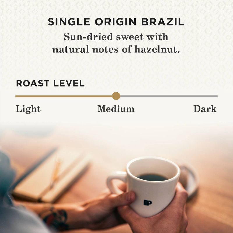 slide 3 of 7, Peet's Coffee Peet's Brazil Single Origin Medium Roast Coffee - Keurig K-Cup Pods - 22ct, 22 ct