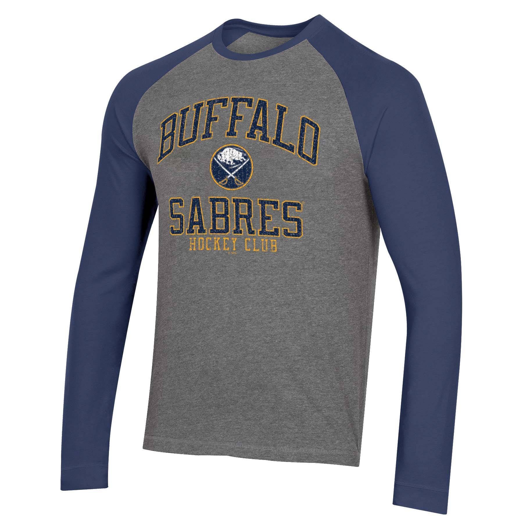 slide 1 of 2, NHL Buffalo Sabres Men&#39;s Long Sleeve Raglan T-Shirt - XL, 1 ct