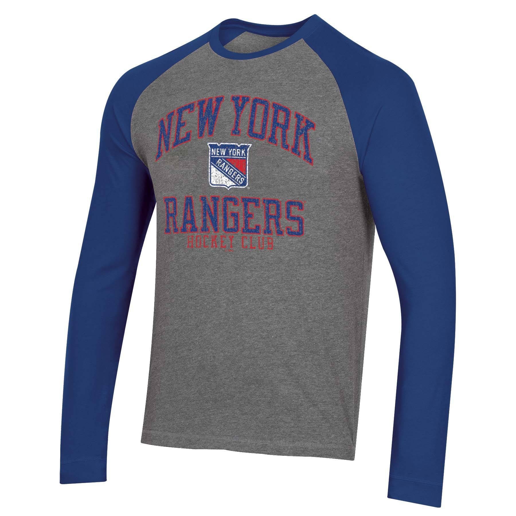 slide 1 of 2, NHL New York Rangers Men's Long Sleeve Raglan T-Shirt - XL, 1 ct