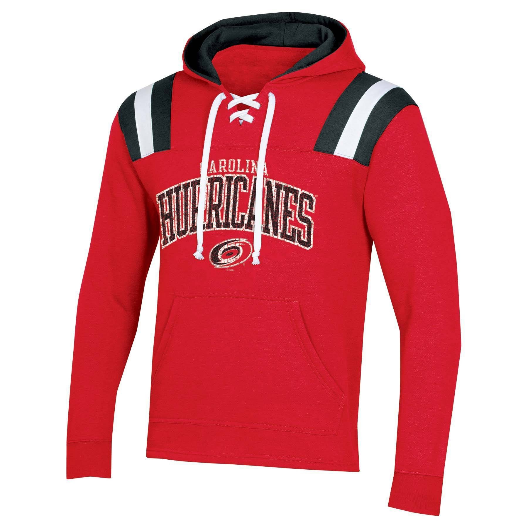 slide 1 of 2, NHL Carolina Hurricanes Men's Hat Trick Laced Hoodie - XL, 1 ct