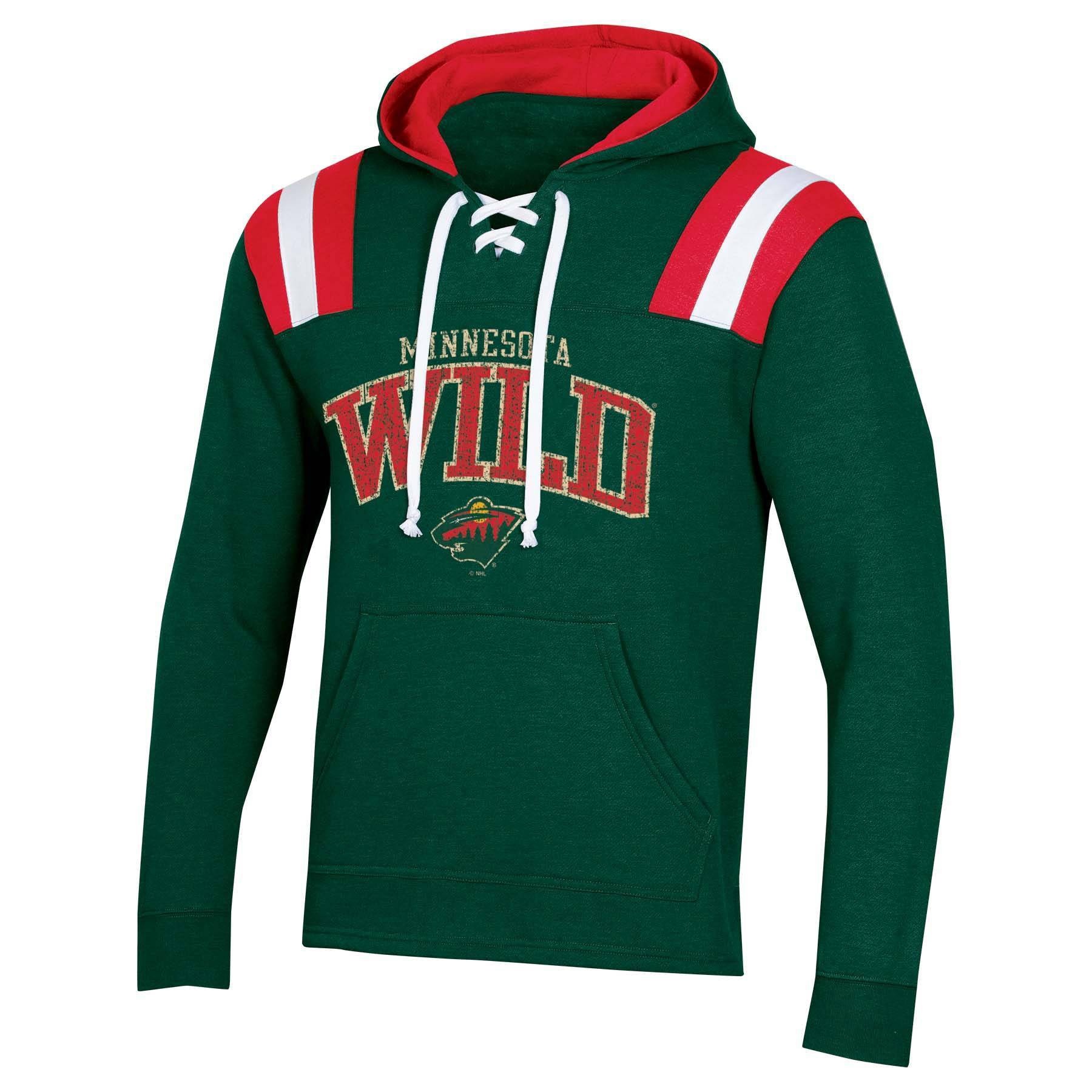 slide 1 of 2, NHL Minnesota Wild Men's Hat Trick Laced Hoodie - XL, 1 ct