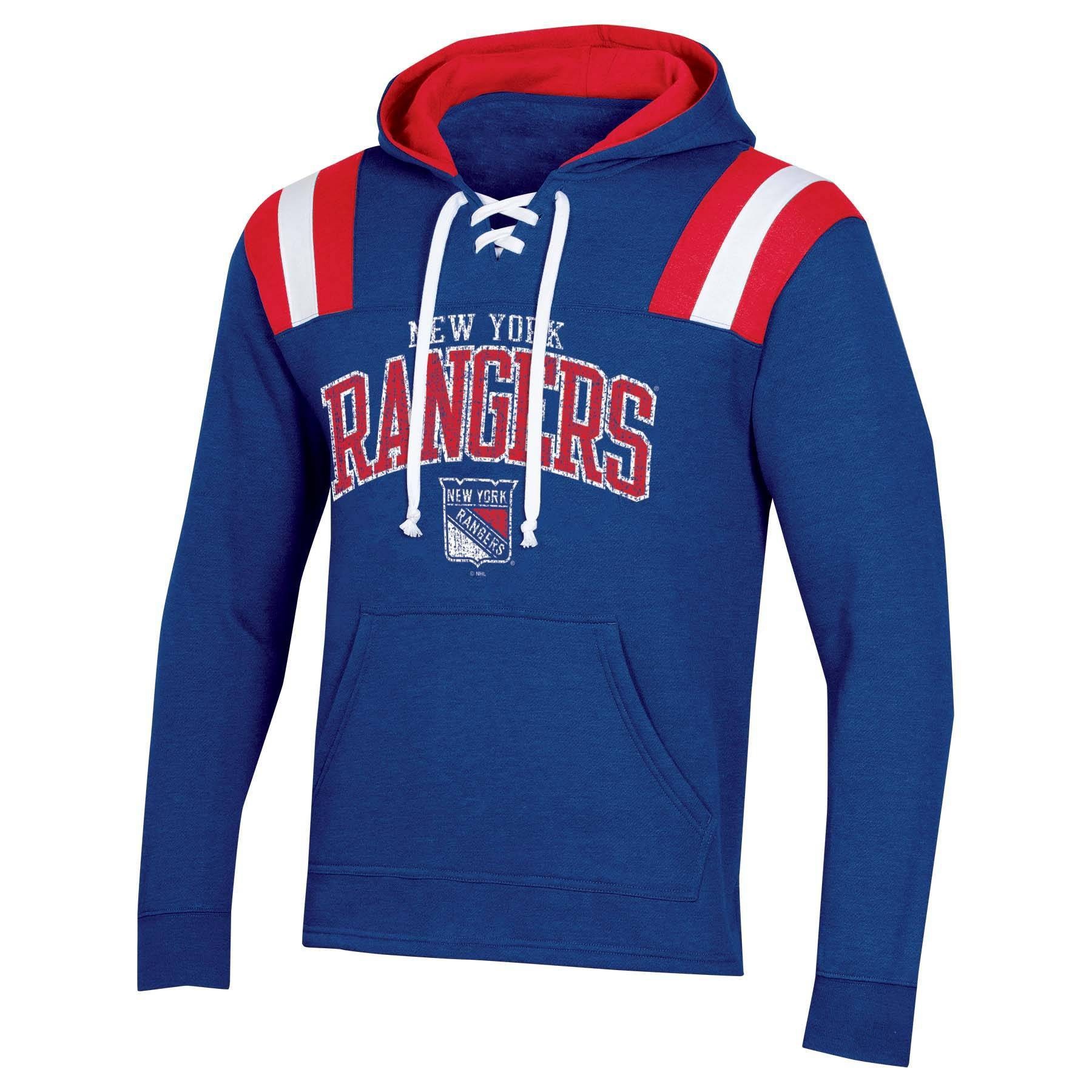 slide 1 of 2, NHL New York Rangers Men's Hat Trick Laced Hoodie - XL, 1 ct