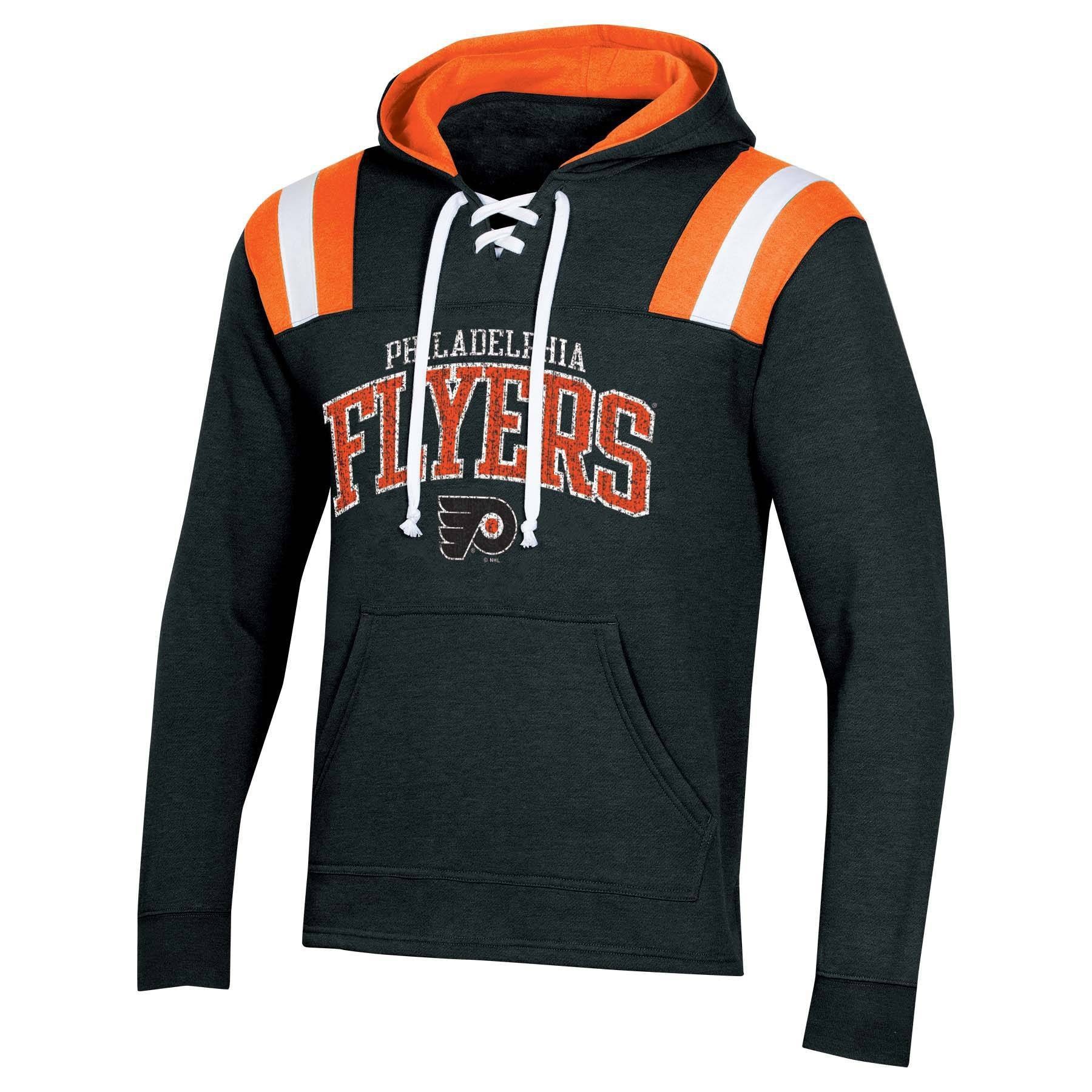 slide 1 of 2, NHL Philadelphia Flyers Men's Hat Trick Laced Hoodie - XL, 1 ct