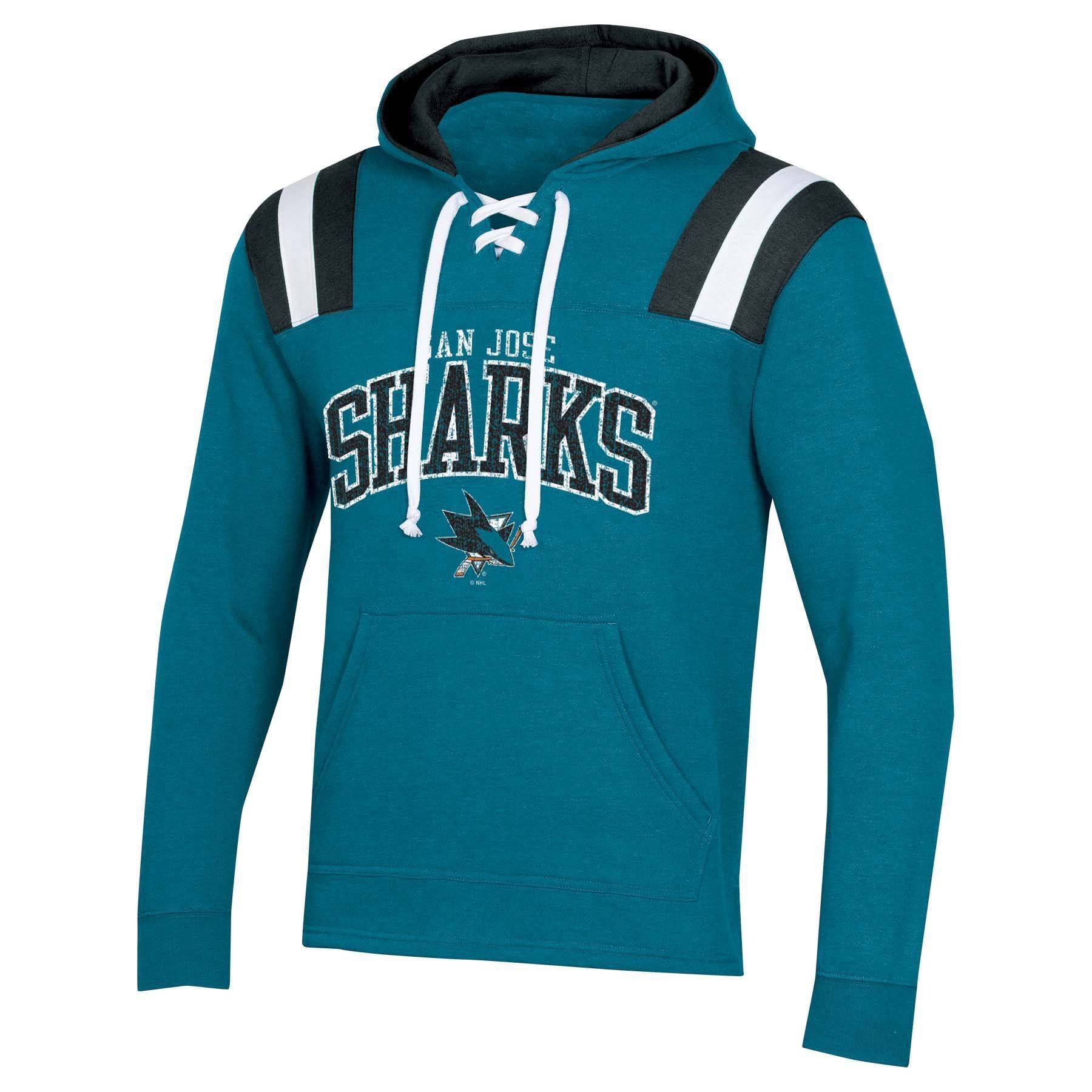 slide 1 of 2, NHL San Jose Sharks Men's Hat Trick Laced Hoodie - XL, 1 ct