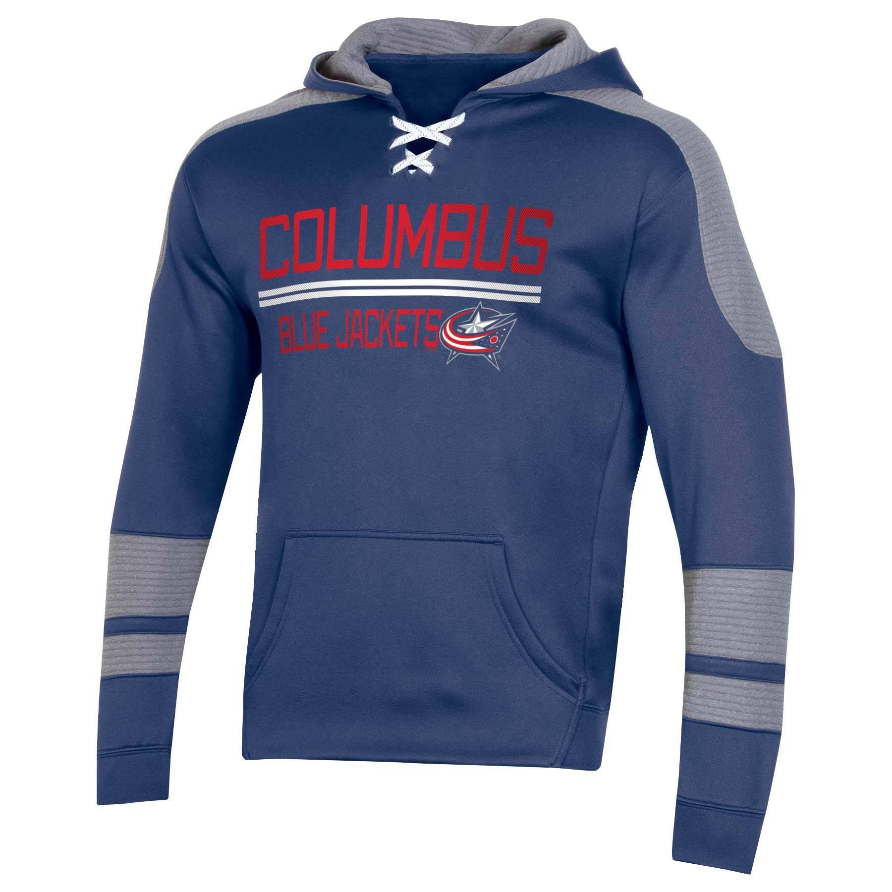 slide 1 of 2, NHL Columbus Blue Jackets Men&#39;s Edge Poly Textured Hoodie - XL, 1 ct