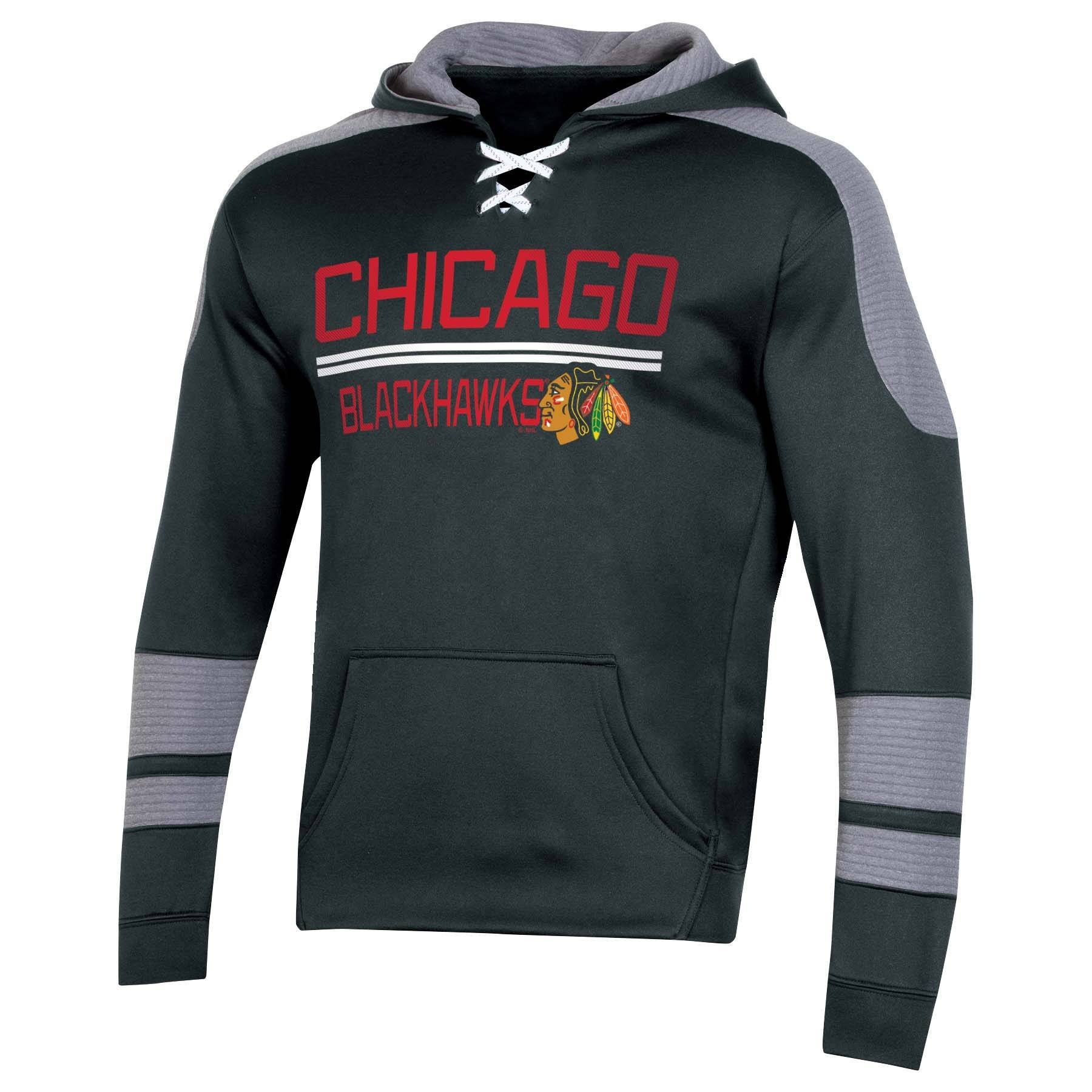 slide 1 of 2, NHL Chicago Blackhawks Men's Edge Poly Textured Hoodie - XL, 1 ct