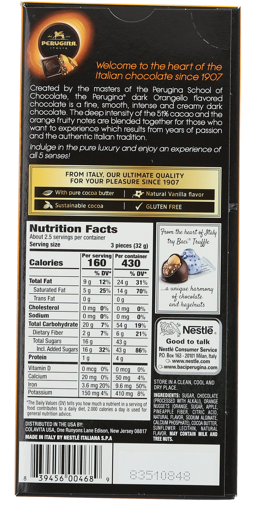 slide 2 of 5, Perugina Dark Chocolate Orangello Bar - 3.03 OZ, 3.03 oz