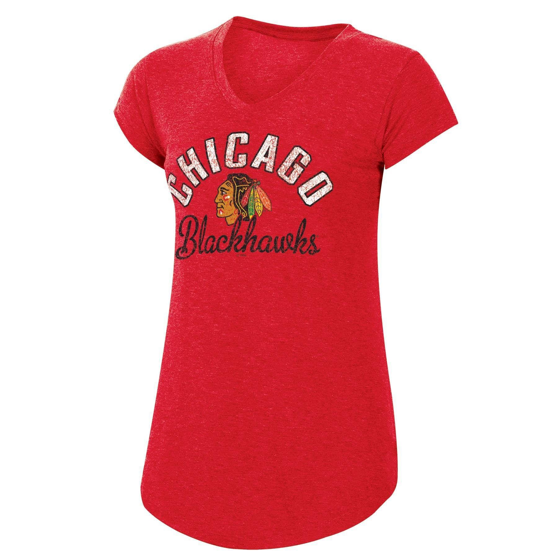 slide 1 of 2, NHL Chicago Blackhawks Women's Team Pride V-Neck T-Shirt - XL, 1 ct