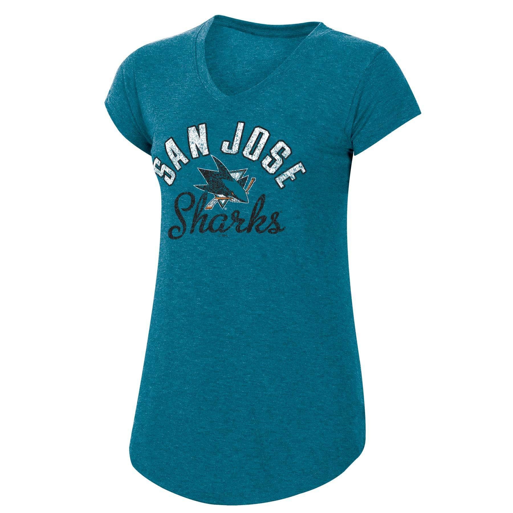 slide 1 of 2, NHL San Jose Sharks Women's Team Pride V-Neck T-Shirt - XL, 1 ct