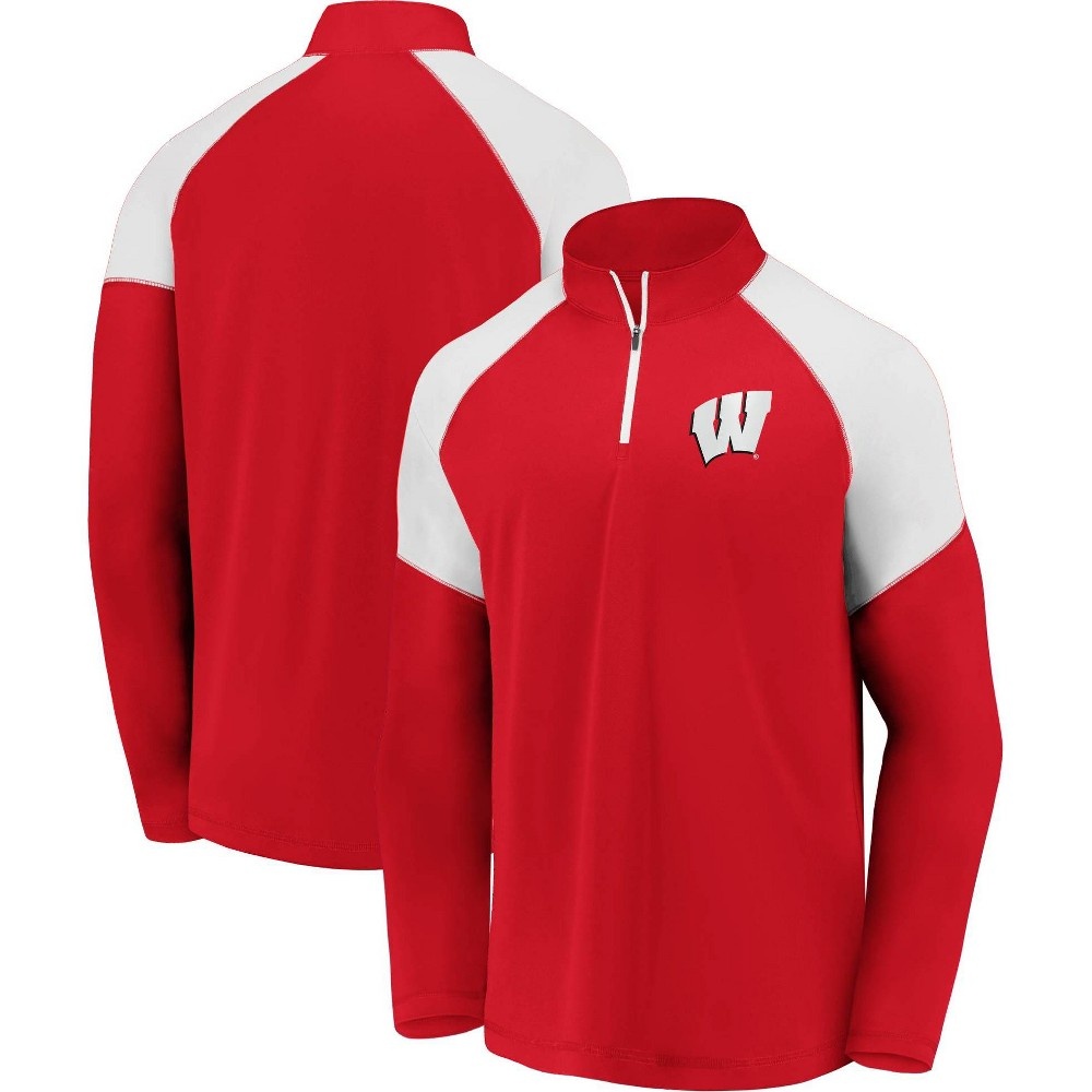 slide 3 of 3, NCAA Wisconsin Badgers Men's 1/4-Zip Sweatshirt - XL, 1 ct