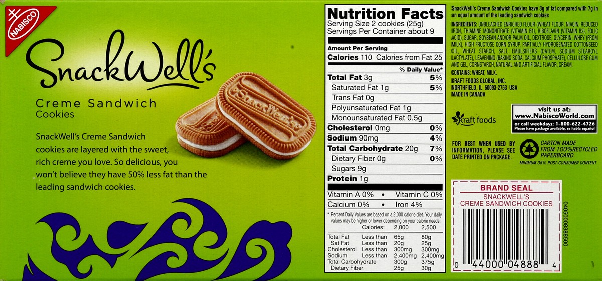 slide 6 of 6, SnackWell's Creme Sandwich Cookies, 7.75 oz