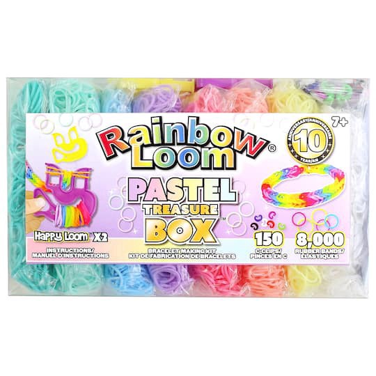slide 1 of 2, Rainbow Loom Pastel Treasure Box Bracelet Making Kit, 3 in x 8 in x 5 in