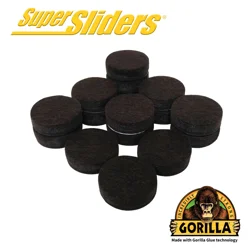 Super Sliders with Gorilla Glue 1 inch Brown Round Felt Pads - 16 Pack