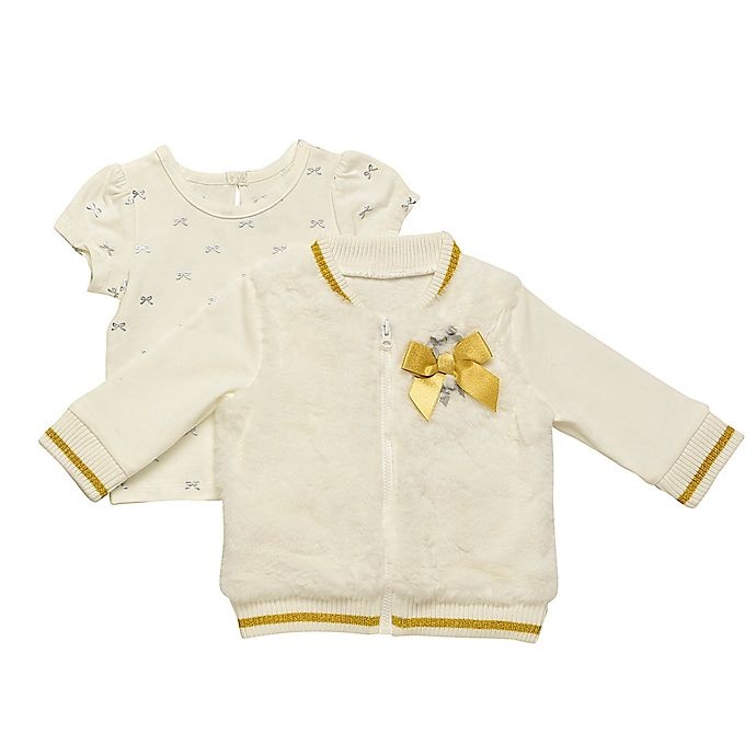 slide 1 of 1, Baby Starters Newborn Top and Faux Fur Jacket Set, 2 ct