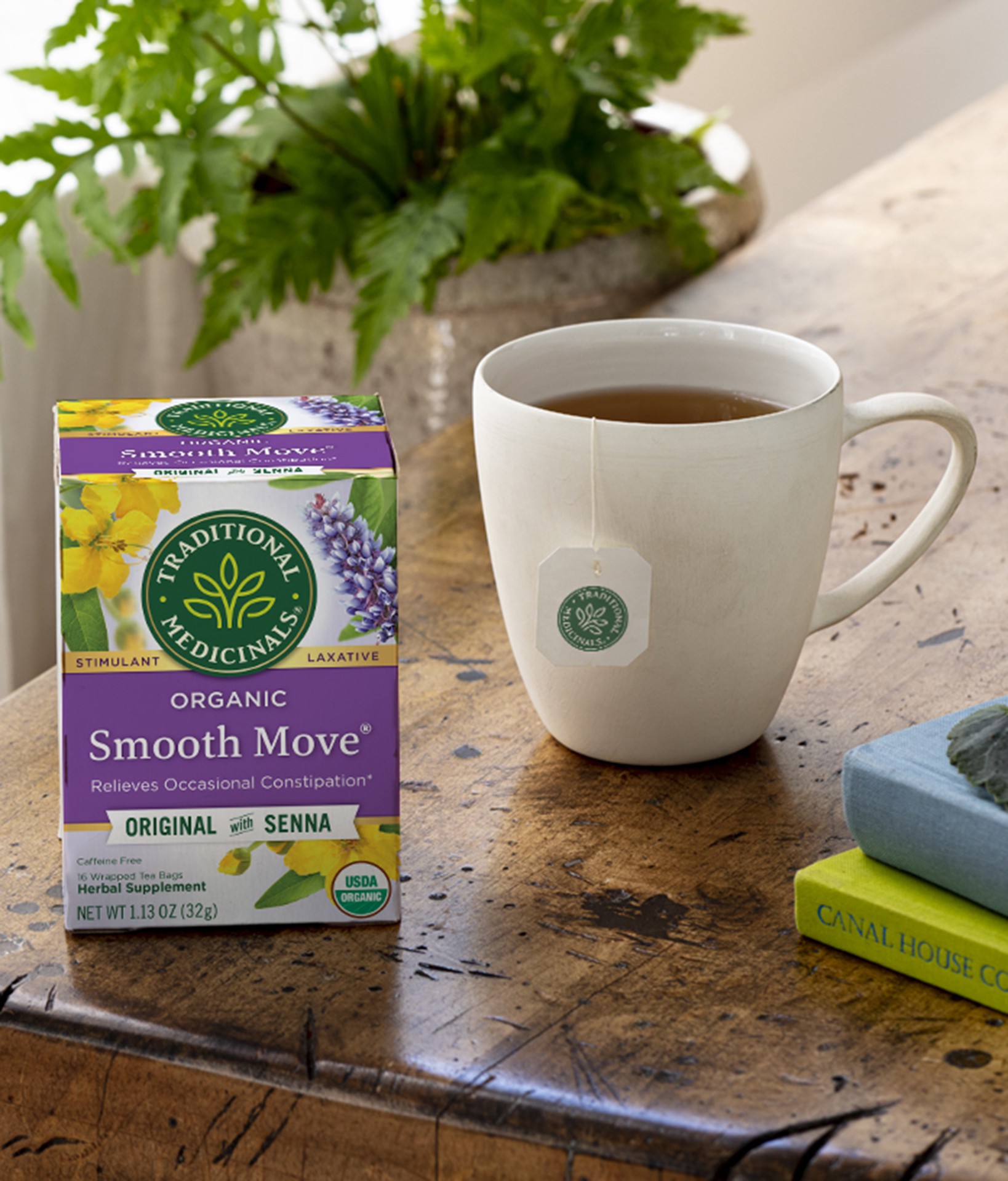 slide 2 of 4, Traditional Medicinals Organic Smooth Move, Caffeine Free Herbal Laxative Tea, 16 ct