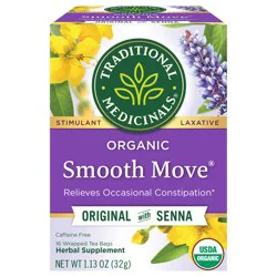 Traditional Medicinals Organic Smooth Move Caffeine Free Herbal Laxative Tea