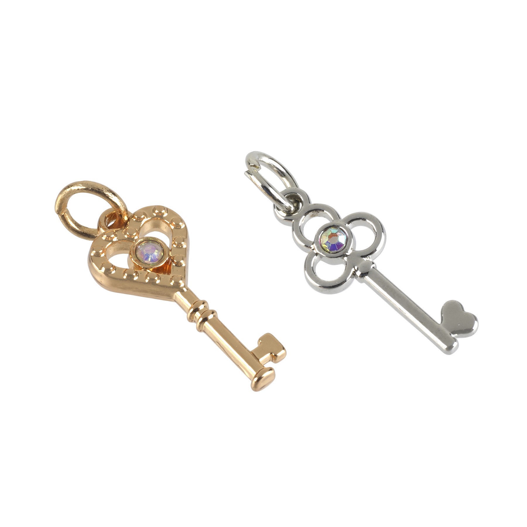 slide 2 of 3, Charmalong Gold & Rhodium Key Charms By Bead Landing, 19.3mm to 20mm