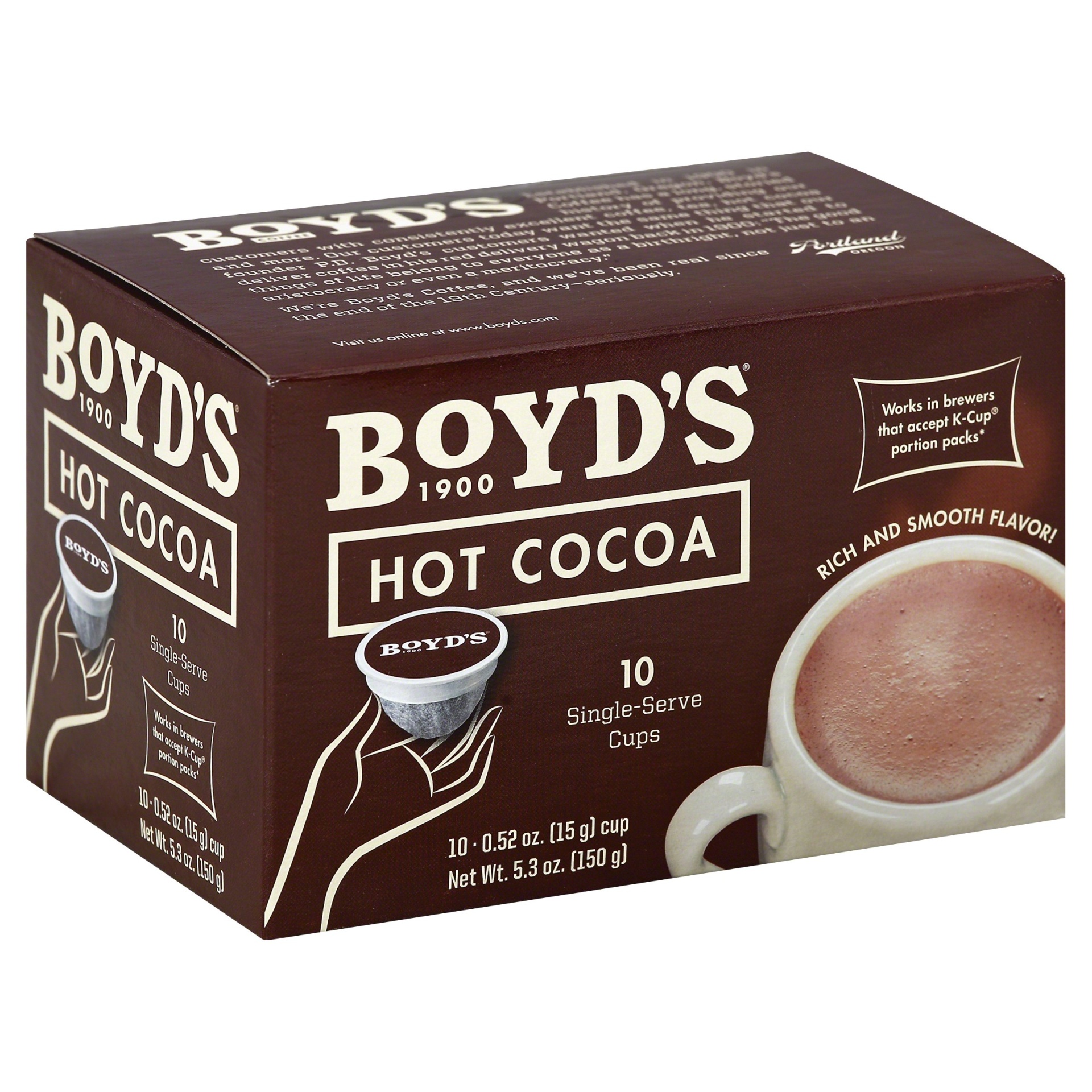 slide 1 of 1, Boyd's Chauvin Hot Cocoa Singles, 10 ct