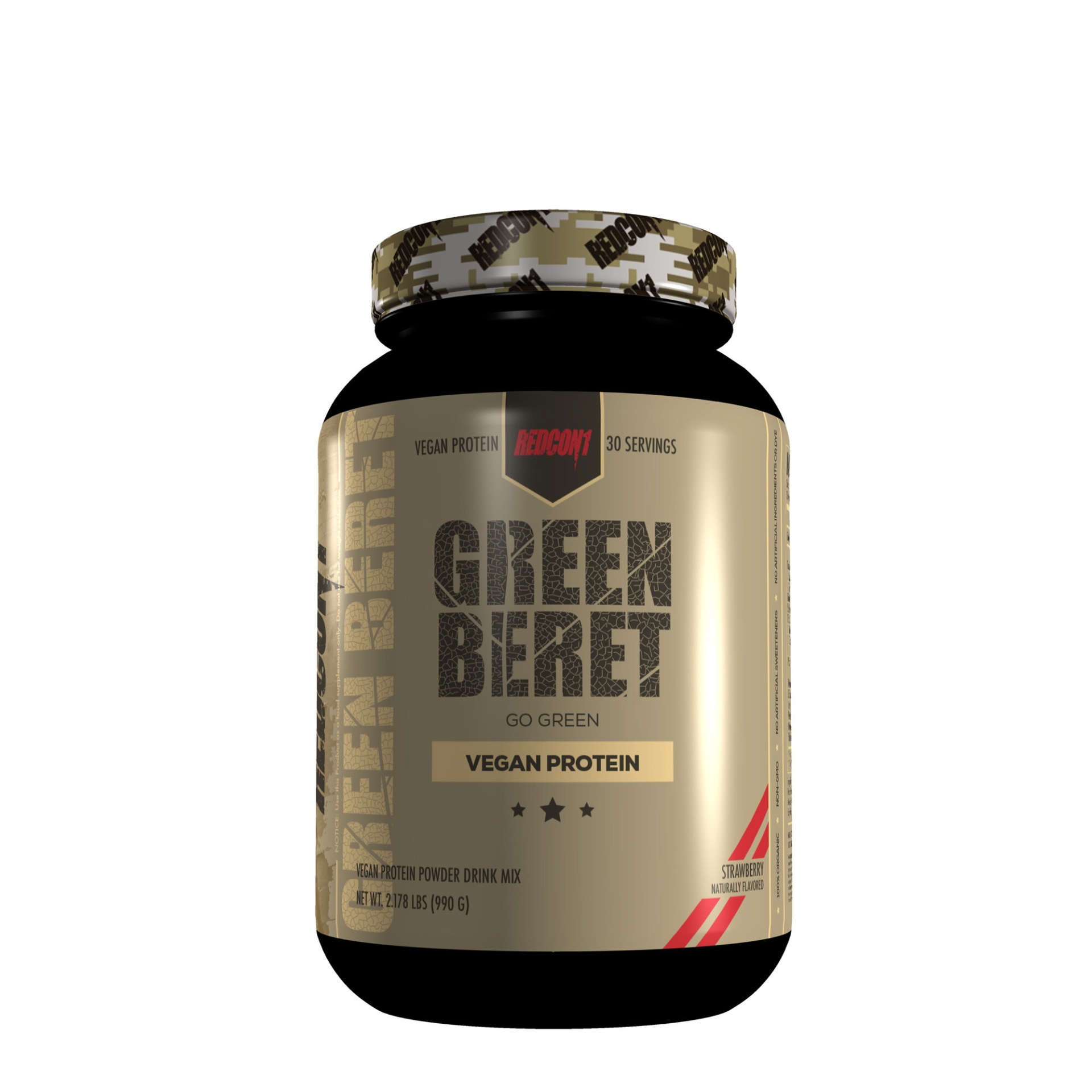 slide 1 of 1, Redcon1 Green Beret Vegan Protein - Strawberry, 1 ct