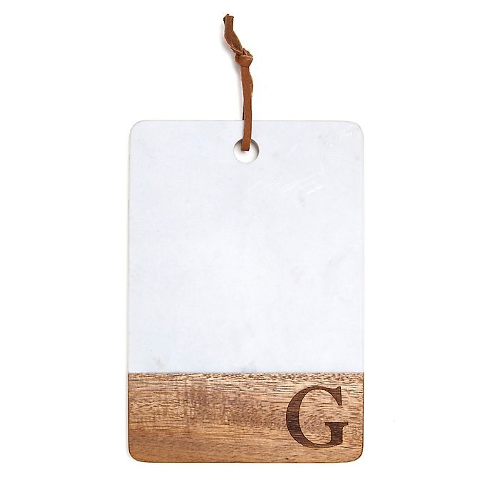 slide 1 of 2, Artisanal Kitchen Supply Monogram Letter G'' Marble and Acacia Wood Paddle Board'', 1 ct