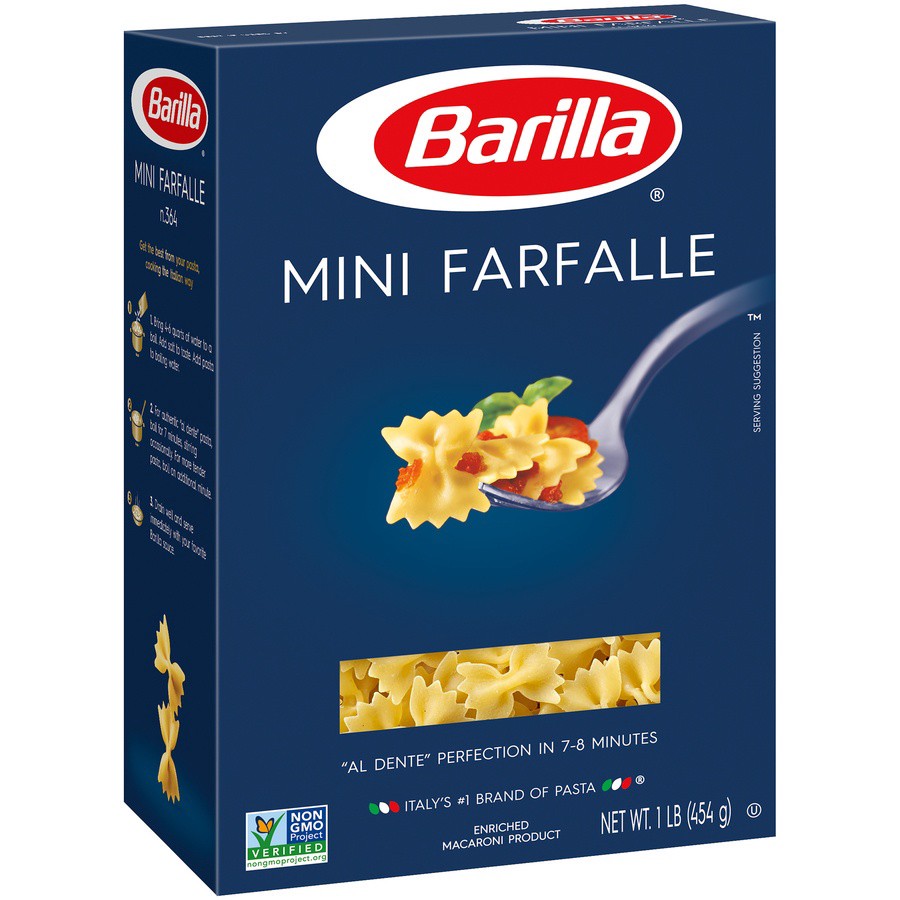 slide 5 of 8, Barilla Mini Farfalle Pasta, 16 oz