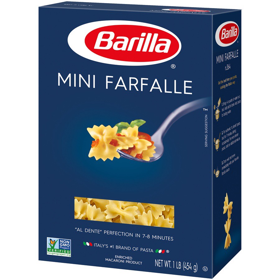 slide 8 of 8, Barilla Mini Farfalle Pasta, 16 oz