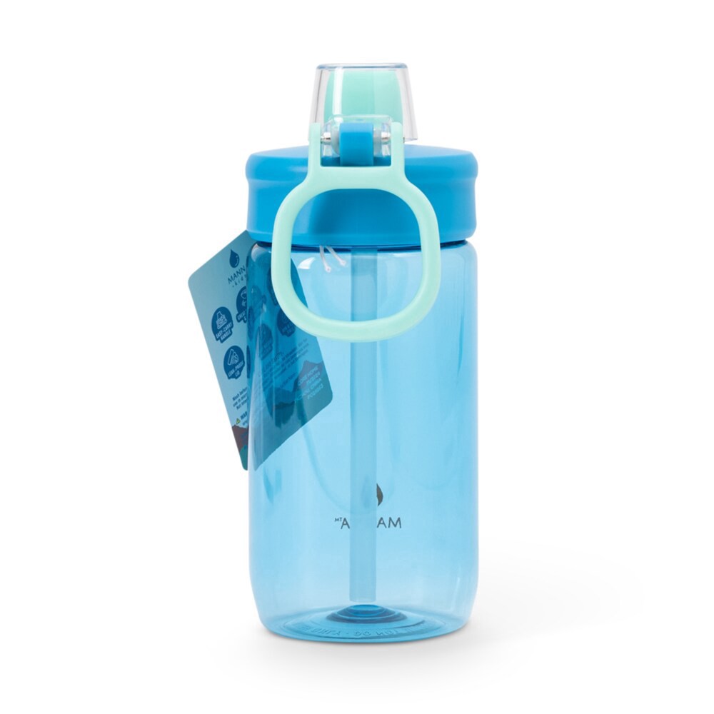 slide 3 of 3, Manna™ Plastic Push Bottle - Blue, 18 oz