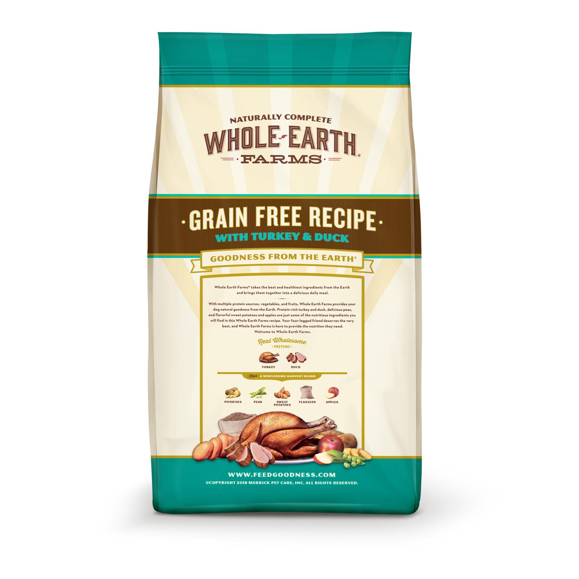 slide 6 of 6, Whole Earth Farms Grain Free Dry Dog Food Turkey & Duck Recipe - 25 lb Bag, 25 lb