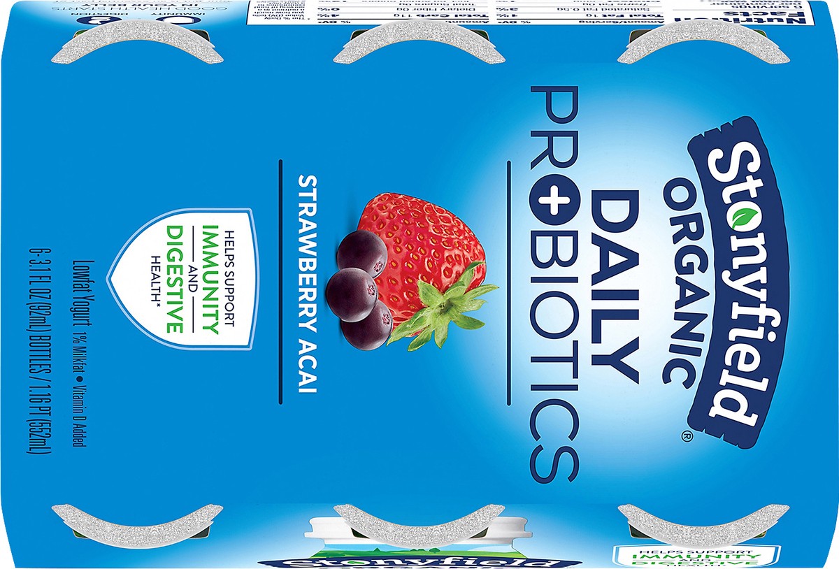 slide 6 of 10, Stonyfield Probiotic Shot Strawberry, 6 ct