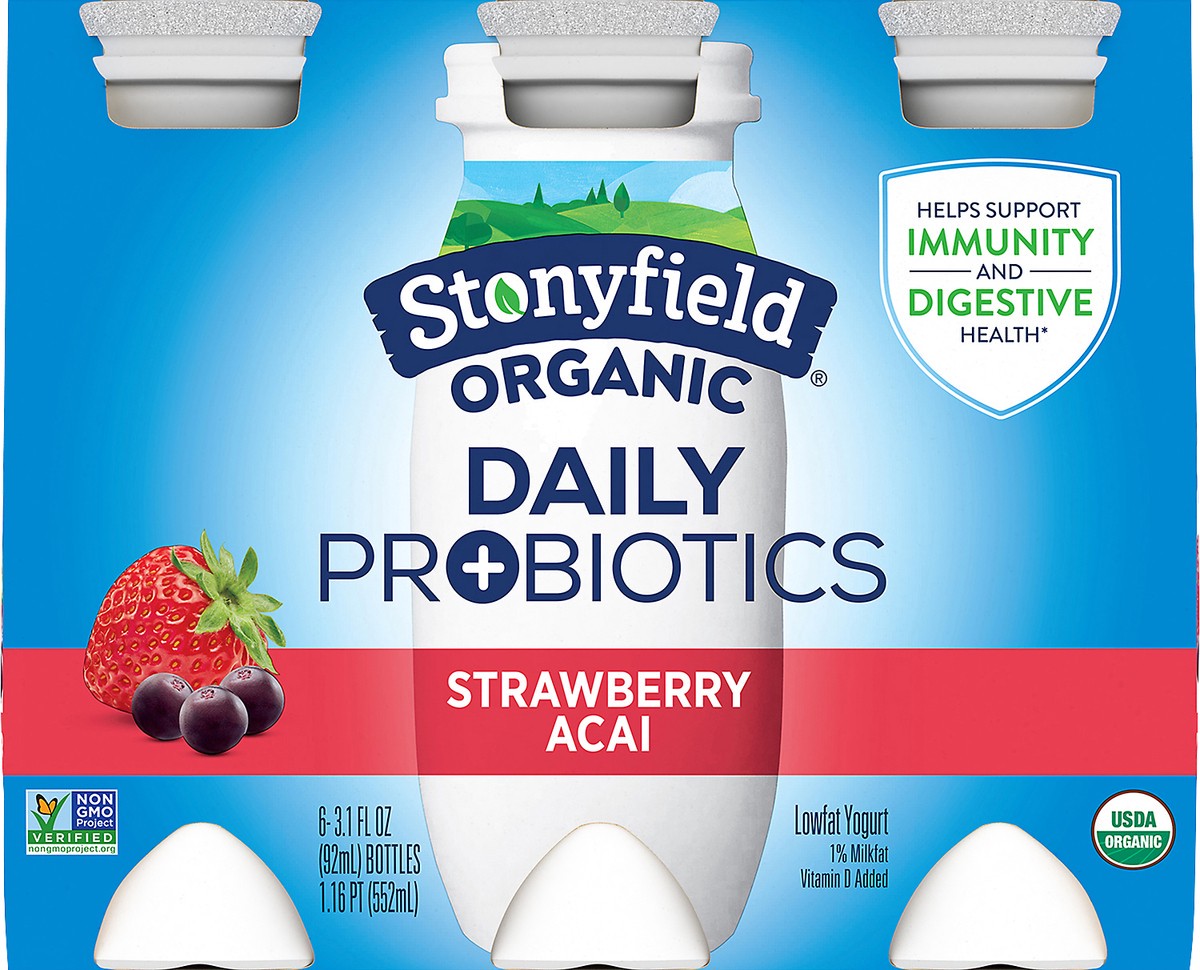 slide 9 of 10, Stonyfield Probiotic Shot Strawberry, 6 ct