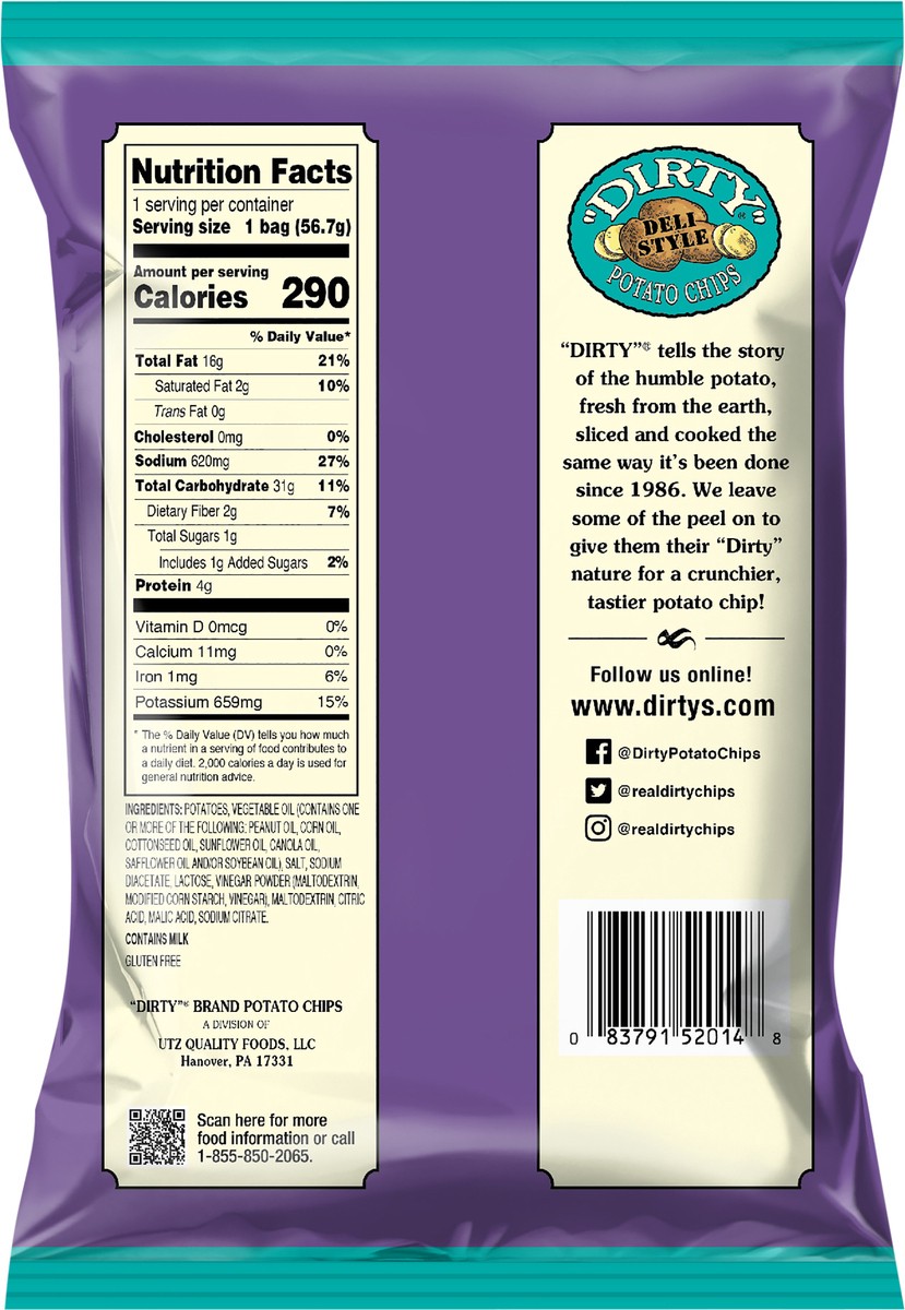 slide 2 of 7, Dirty Potato Chips Salt & Vinegar Kettle Chips, 2 oz