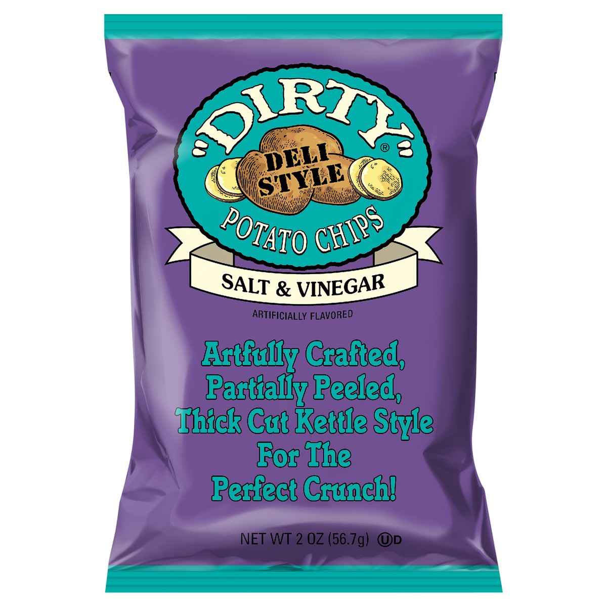 slide 1 of 7, Dirty Potato Chips Salt & Vinegar Kettle Chips, 2 oz