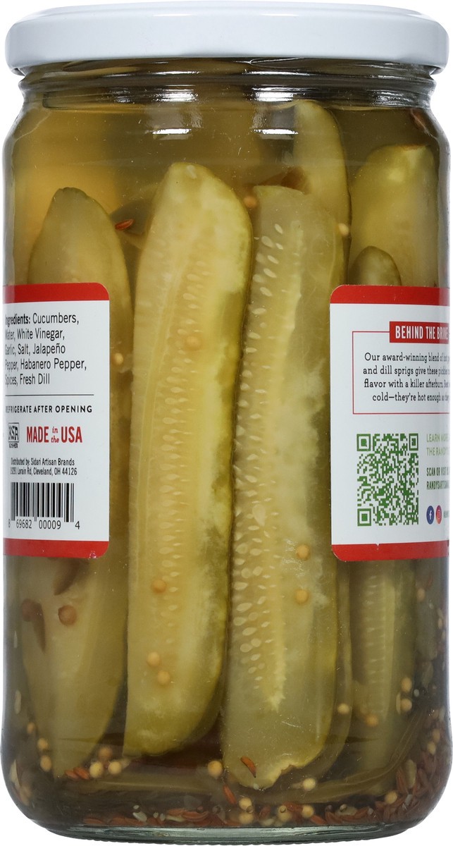 slide 4 of 9, Randy's Artisanal Hot & Spicy Crisp Mustache on Fire Dill Spears 24 fl oz, 24 fl oz