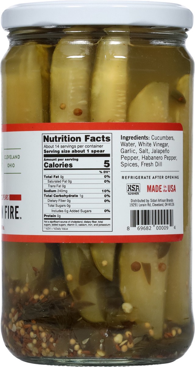 slide 2 of 9, Randy's Artisanal Hot & Spicy Crisp Mustache on Fire Dill Spears 24 fl oz, 24 fl oz