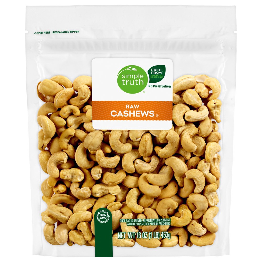 slide 1 of 2, Simple Truth® Raw Cashews, 16 oz