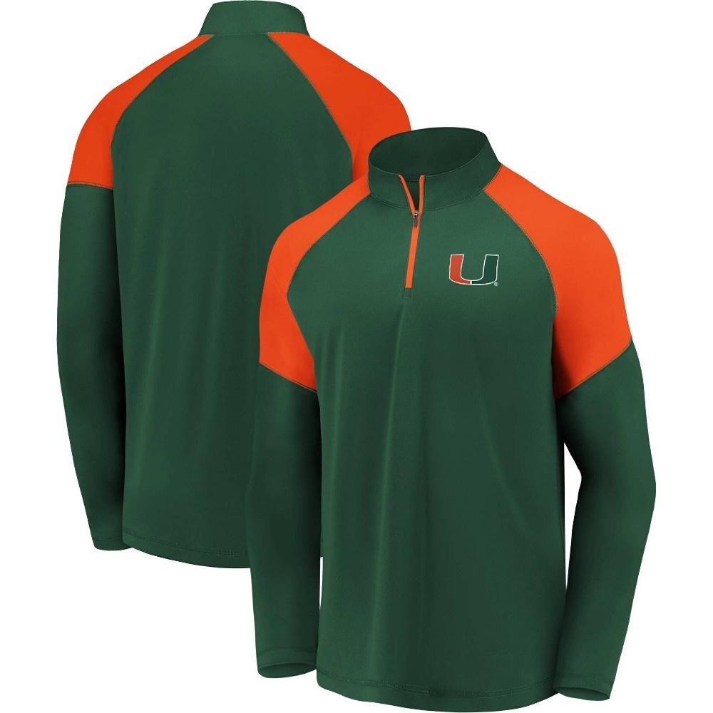 slide 3 of 3, NCAA Miami Hurricanes Men's 1/4-Zip Sweatshirt - XL, 1 ct