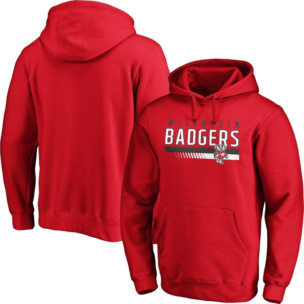 slide 3 of 3, NCAA Wisconsin Badgers Men's Fleece Hoodie - XL, 1 ct