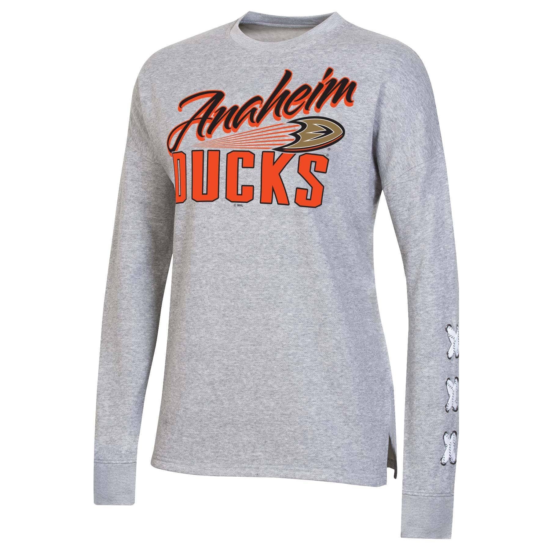 slide 1 of 2, NHL Anaheim Ducks Women&#39;s Netminder Open Neck Fleece Sweatshirt - XL, 1 ct