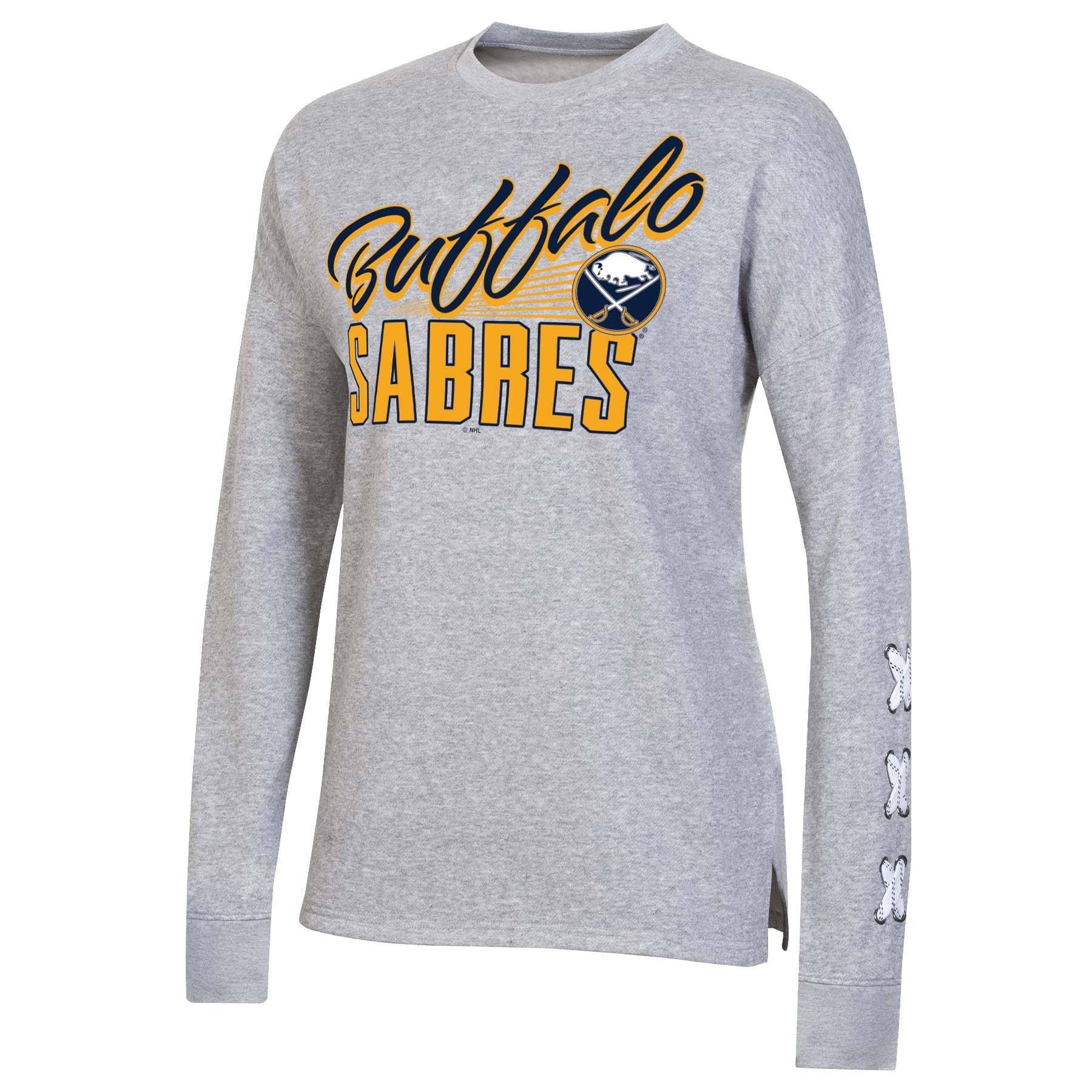 slide 1 of 2, NHL Buffalo Sabres Women&#39;s Netminder Open Neck Fleece Sweatshirt - XL, 1 ct