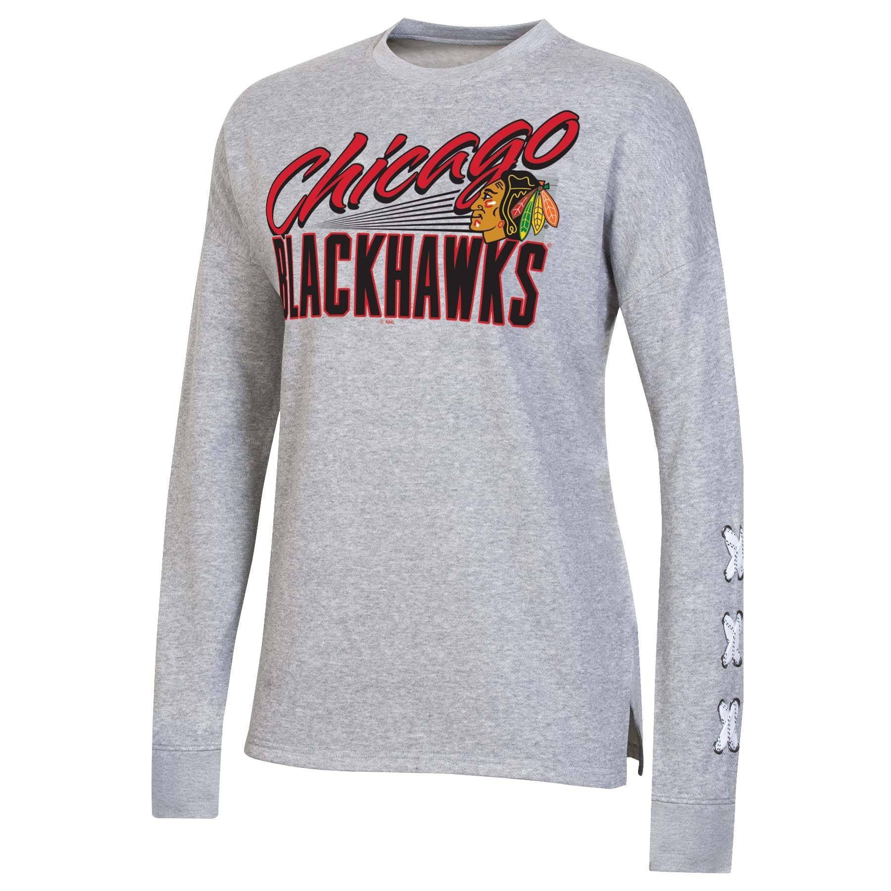 slide 1 of 2, NHL Chicago Blackhawks Women's Netminder Open Neck Fleece Sweatshirt - XL, 1 ct