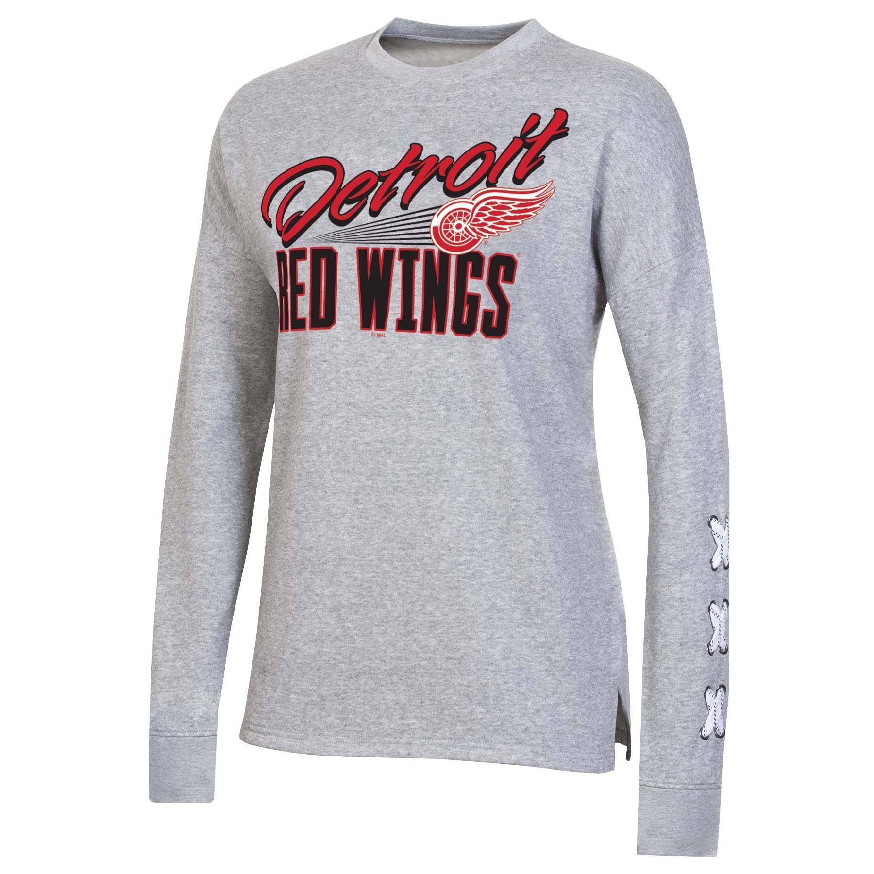 slide 1 of 2, NHL Detroit Red Wings Women&#39;s Netminder Open Neck Fleece Sweatshirt - XL, 1 ct