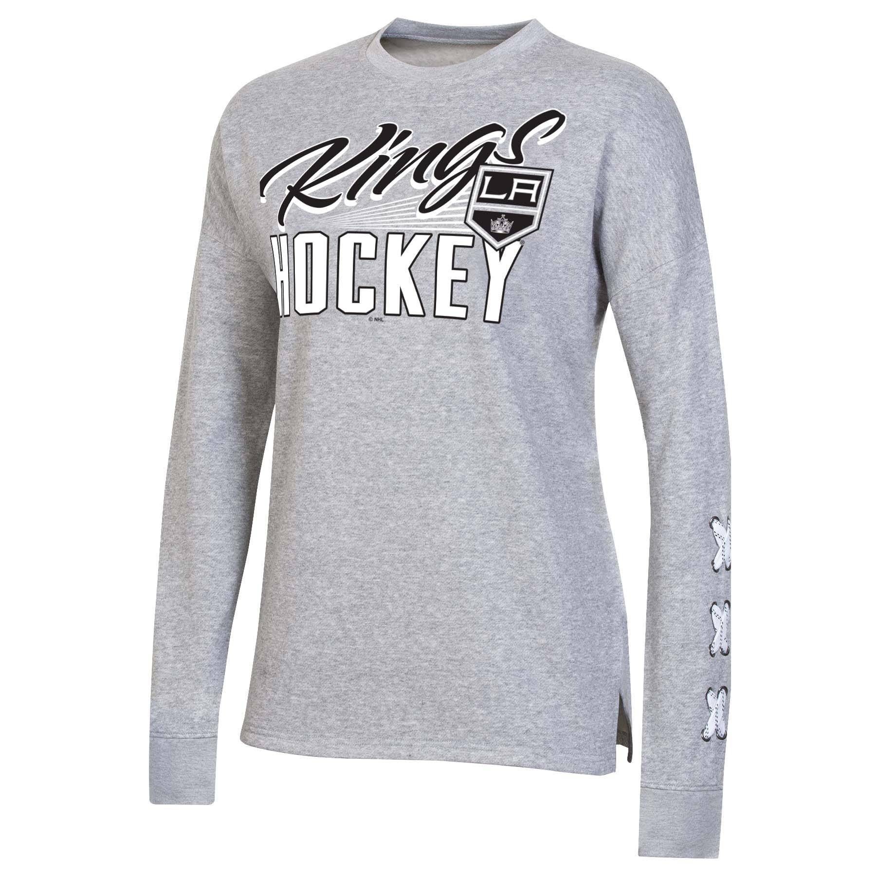 slide 1 of 2, NHL Los Angeles Kings Women's Netminder Open Neck Fleece Sweatshirt - XL, 1 ct