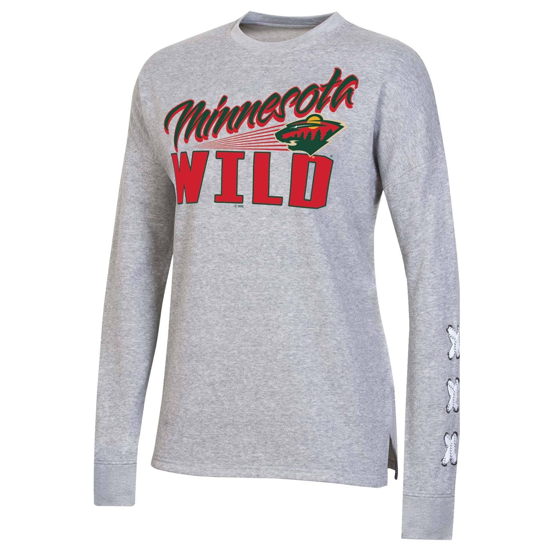 slide 1 of 2, NHL Minnesota Wild Women's Netminder Open Neck Fleece Sweatshirt - XL, 1 ct