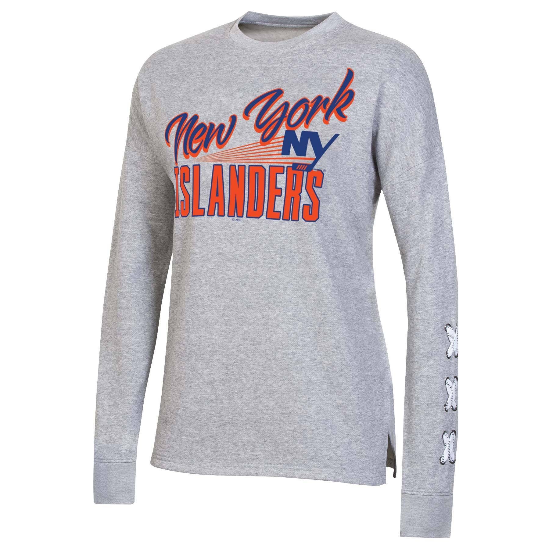 slide 1 of 2, NHL New York Islanders Women's Netminder Open Neck Fleece Sweatshirt - XL, 1 ct