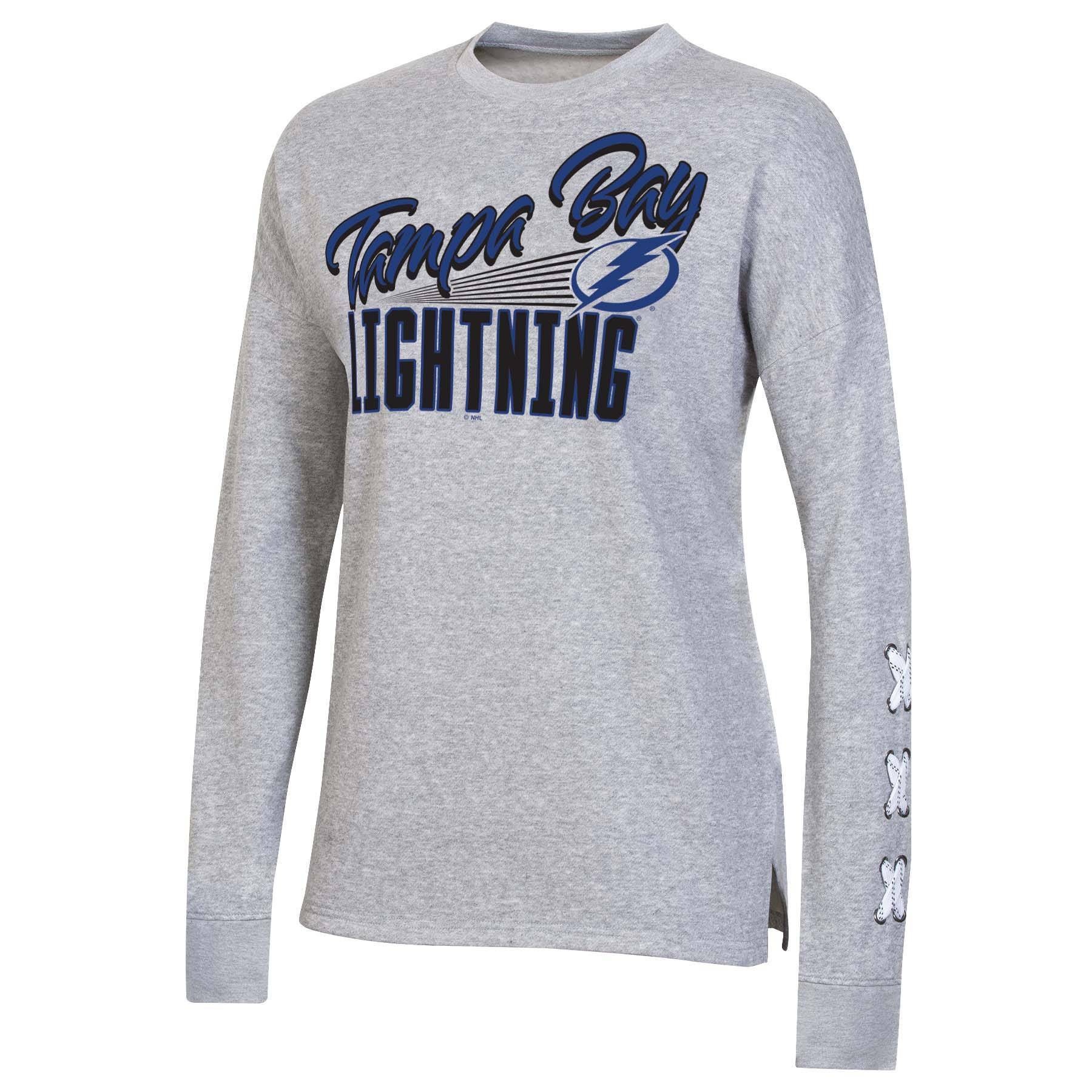 slide 1 of 2, NHL Tampa Bay Lightning Women's Netminder Open Neck Fleece Sweatshirt - XL, 1 ct